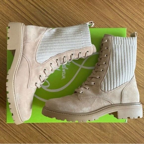 Sam Edelman - Lydell Mixed Media Suede Combat Boots Size 11M NWT - Picture 4 of 11